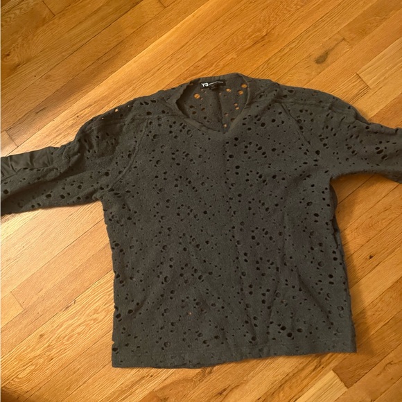 Y-3 Olive Distressed Top - Picture 1 of 6